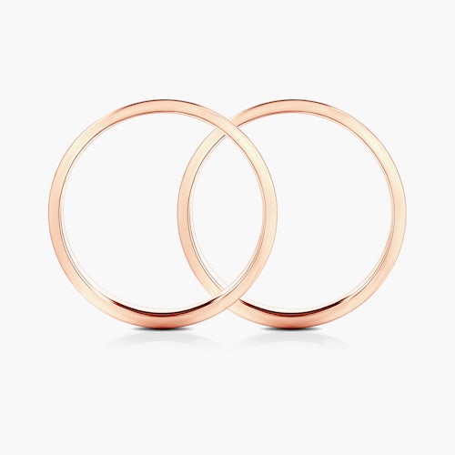 Obrączki partnerskie Sign of Love®: różowe złoto, diament, płaskie 4mm